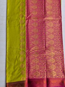 Pink &amp; Green Brocade Sari