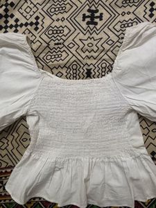 White Puff Sleeve Top
