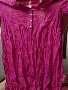 Pink Floral Print Kurta