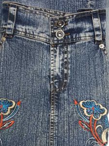 Embroidered Denim Mini Skirt