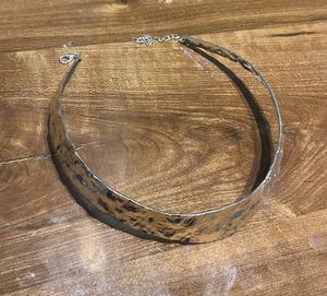 futuristic Silver Tone Metal Choker