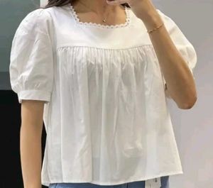 White Lace Trim Top