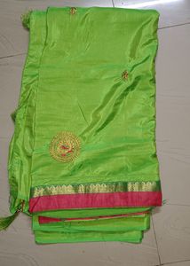 Beautyful Saree With Stitched Boat Neck