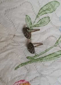 Oxidized Silver Stud Earrings