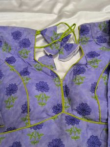 Floral Readymade Blouse Voilet
