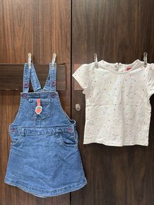 Cute Denim Dress & Tee Set
