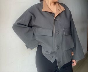 Two-Tone Boxy Utility Jacket