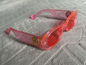 Y2k pink GUCCI Acetate Oval Sunglasses| FASHIONPHI