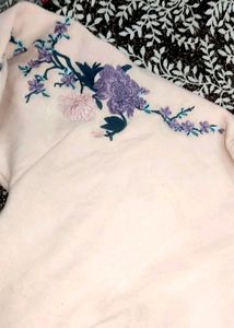 Floral Embroidered Pullover Hoodie