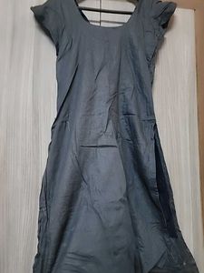 Black Stitched Kurti With Dupatta
