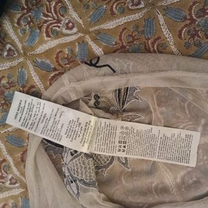 Grey Floral Embroidered net party Top