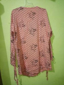 Pink Patterned Long Sleeve Top