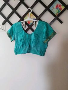 Silk Blouse With Zari Border