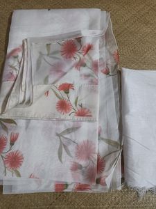 Off White Organza Floral Saree from Amazon.