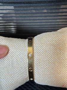 free size Gold-tone Bangle with Gemstones