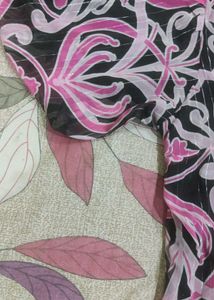 Pink &amp; Black Floral Print Top
