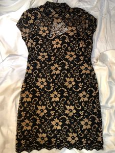 black net dress back open