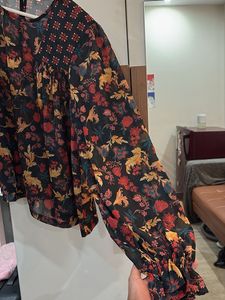 Floral Print Long Sleeve Blouse