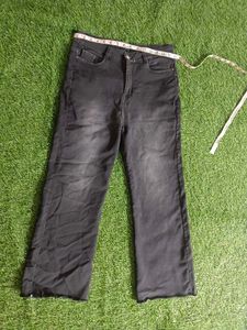 Straight Jeans Unisex Jet Black