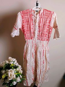 Red and White Dress
