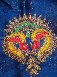 Beautiful Blue Embroidered Saree