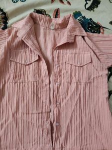 Cotton Shirt Peach Colour
