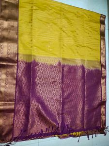 Mustard With Magenta Soft Silk Saree