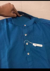 Elegant Pain Pure  Cotton RamaBlue Kurta