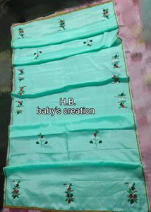 Fabric Applique Work Handmade Mekhela Sador