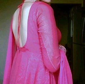 Elegant Pink Ethnic Gown(padded)