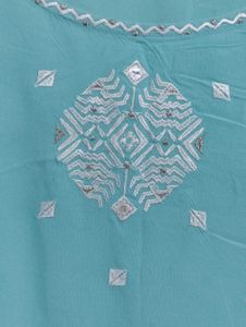 Light Blue Top With Threadwork