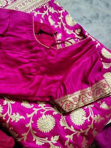 Pure Banarasi Silk Zari Work Heavy Pink Saree