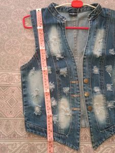 Stylish Half Denim Jacket For Girls