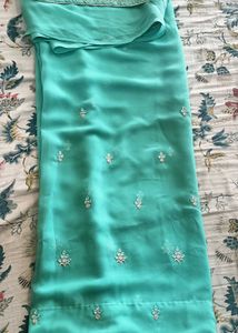 Aqua Green Sequence Saree...