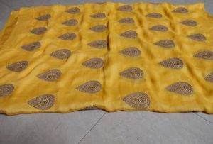 Yellow Embroidered saree