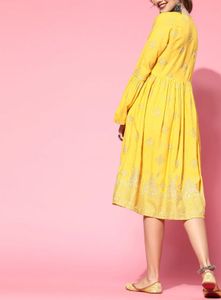 Yellow Printed Maxi Dress