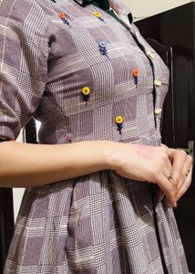 Vintage Plaid Maxi Dress