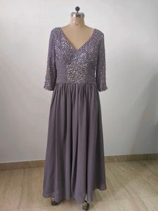 Gray Sequin Gown