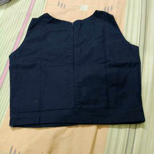 Black Crop Top With Ponchu