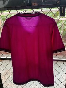 Purple Short V Neck T- Shirt For Girls