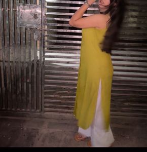 Olive Green Button-Down Kurti