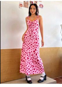 Heart Print Midi Dress