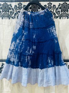 Blue Tie-Dye Y2K Skirt