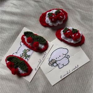 Crochet Cherry🍒/ strawberry🍓hairclip