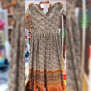 Sanganeri Print  Gown