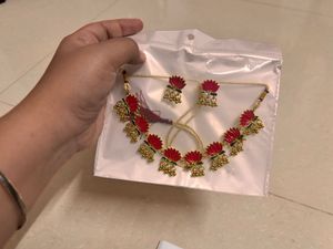 🆕 Pink Lotus Jewellery Set