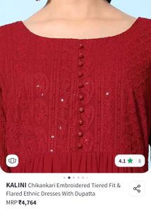 Elegant Red Anarkali Kurta Set