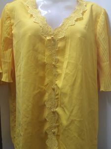 Vintage Yellow Lace Top - Imported From Germany