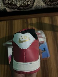 Burgundy &amp; White Sneakers