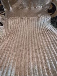 Golden Shimmer Winter Dress